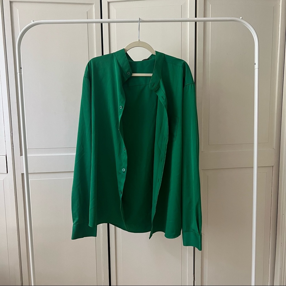 Green Button Down